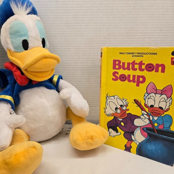 Hard to find Button Soup Vintage Disney Book and plush Donald Duck. - Picture 1 of 1